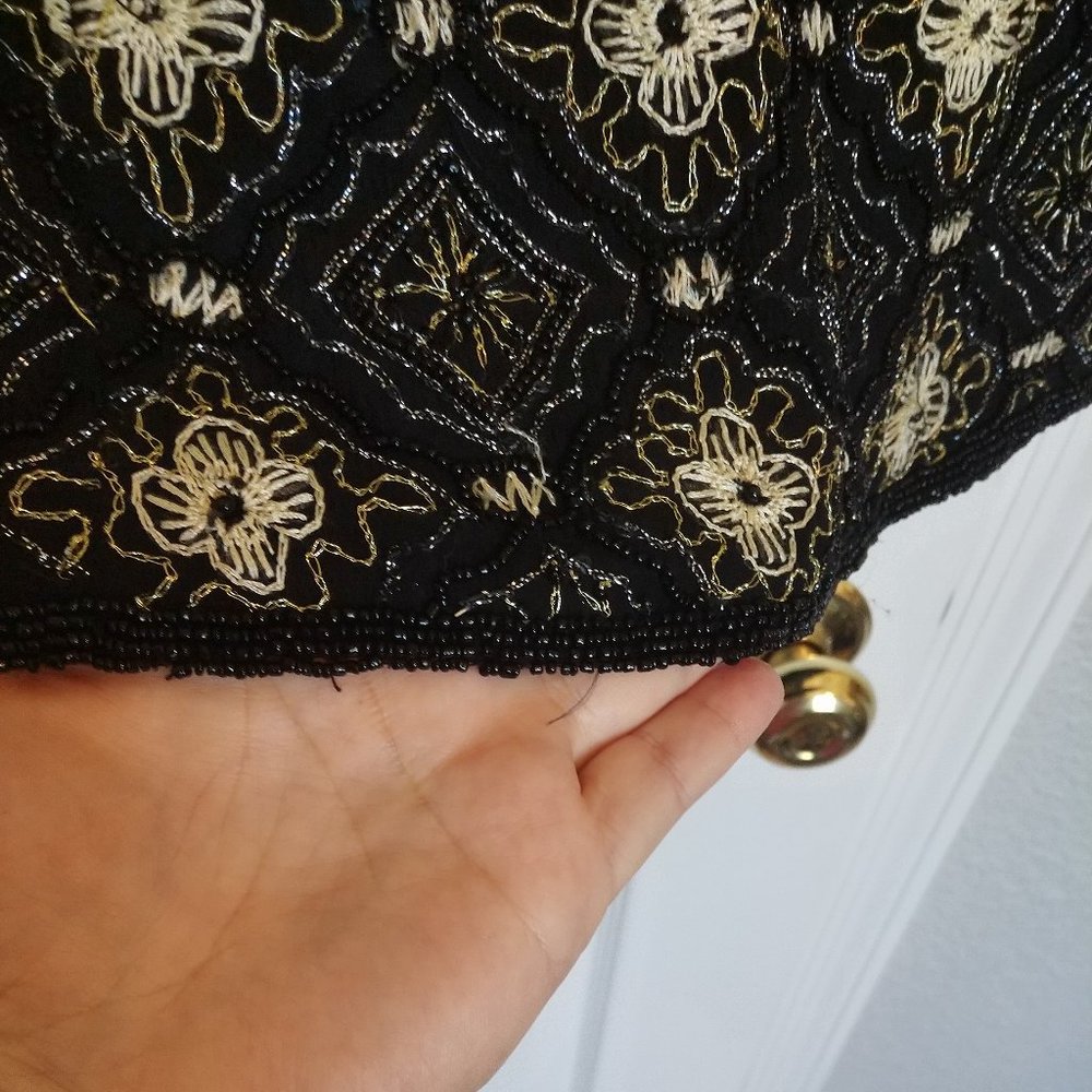 EXQUISITE! | Vintage SILK BEADED TOP | 8 / 10 | EVC | Papell Boutique - Picture 5 of 7